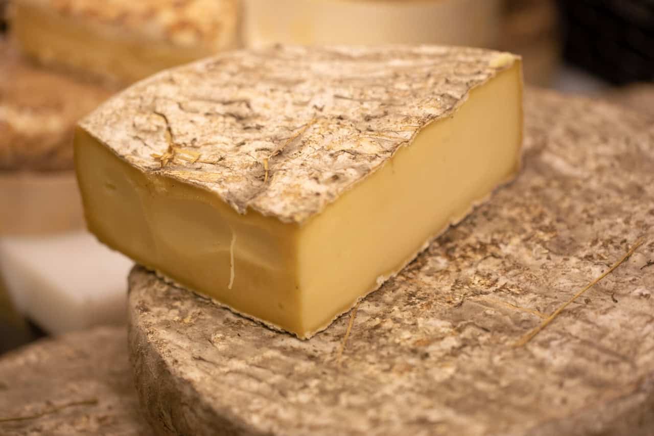 Auvergne cheeses on a stall