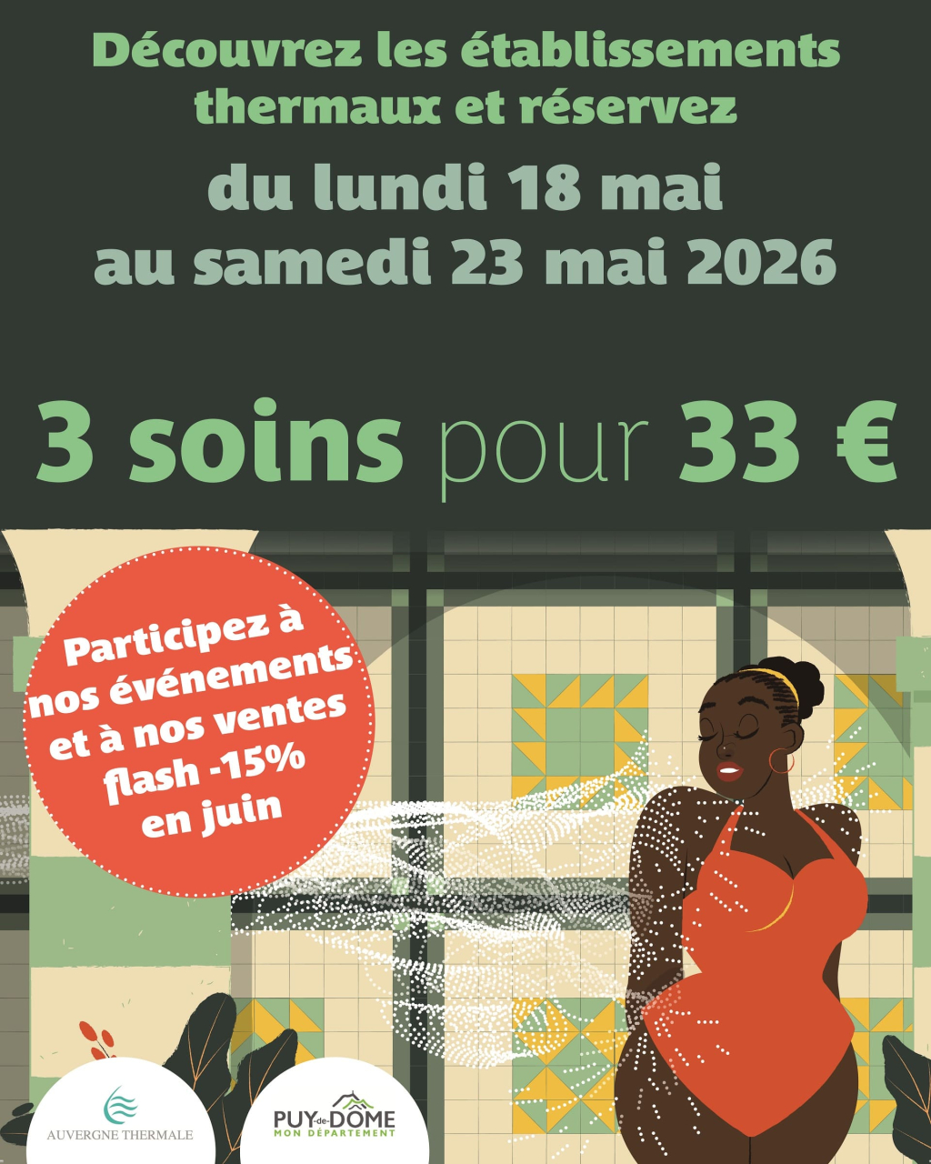 Printemps du thermalisme : 3 soins pour 33euros